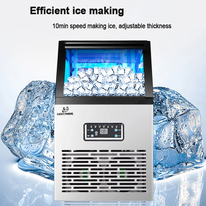 110V/220V Ice Maker Commercial milk-tea shop/small bar/cafe fully automatic large ice cube machine 100kg/24H ice making machine