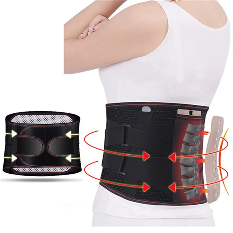 Orthopedic Tourmaline Self-heating Magnetic Steel Plates Waist Support Belt Men Women Lumbar Support Back Brace Belt For Sport