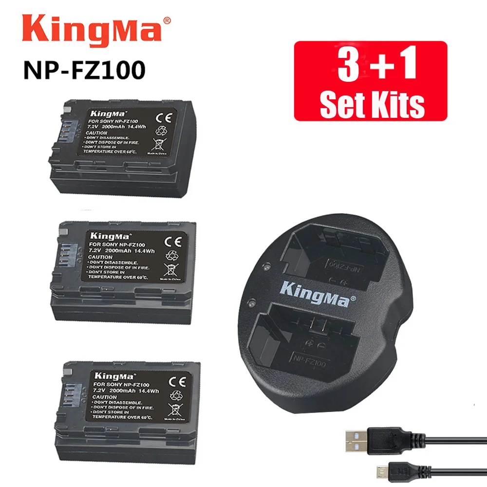 

KingMa npfz100 Battery Charger+NP FZ100 NP-FZ100 Camera Battery for SONY ILCE-9 A7m3 m4 a7r3 R4 A9/A9R 7RM3 BC-QZ1 Alpha 9 9S 9R