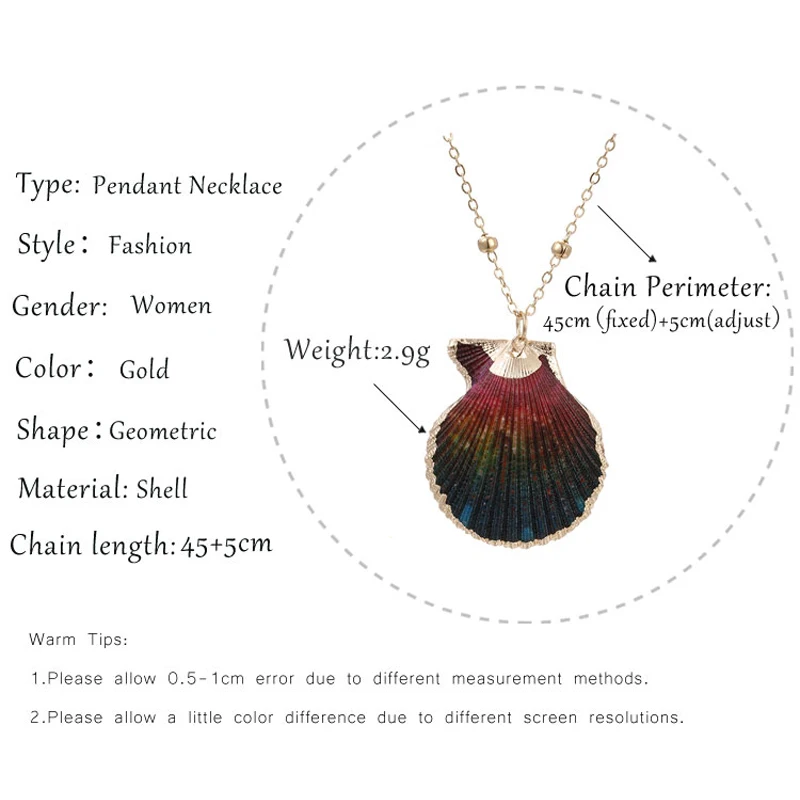 Boho SeaShell Shell Summer Necklace Cowrie Gold Color Chain Choker Woman Femme Hawaii Beach Bohemia Ocean Cowrie Collier Jewelry