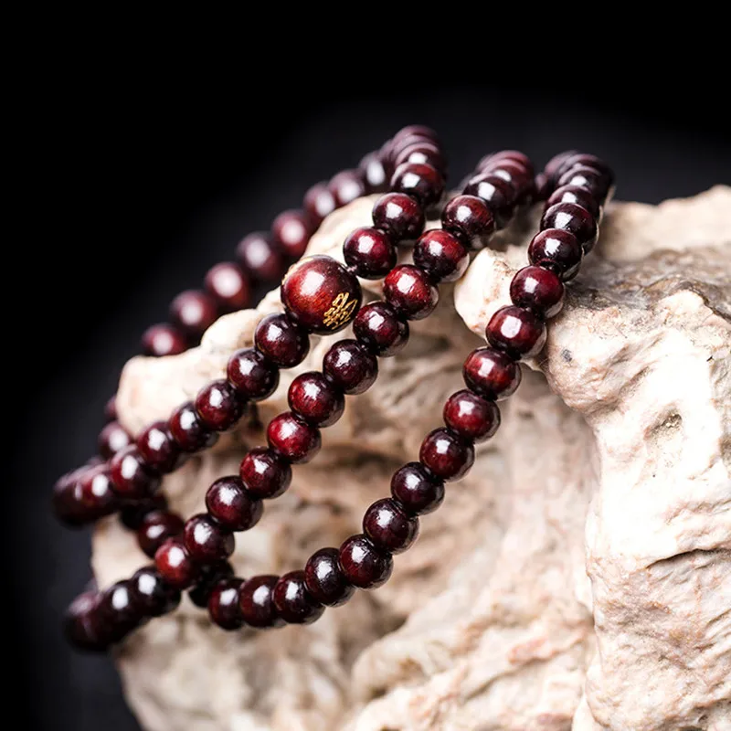 6mm*108 Natural Red Sandalwood Beads Prayer Japa Rosary Mala Bracelet Tibetan Buddhist meditation Wooden Rosary Beaded