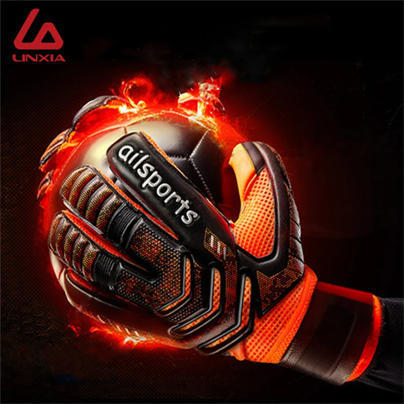 Men Professional Soccer Goalkeeper Gloves Finger Protection Goal Thickened Latex Football Gloves for futbol futebol Goalkeeper