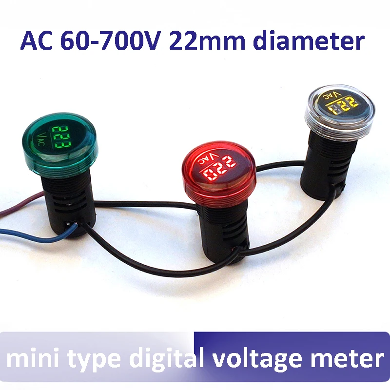 22mm diameter voltmeter AC60~500V volt gauge voltage meter volt meter Indicator lamp voltage meter