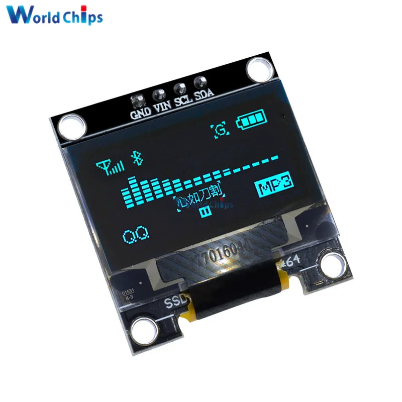 Blauwe Kleur 0.96 Inch 12864 128*64 Oled Lcd-Display Module Controller Driver Board Voor Arduino 0.96 "Iic I2c Communiceren