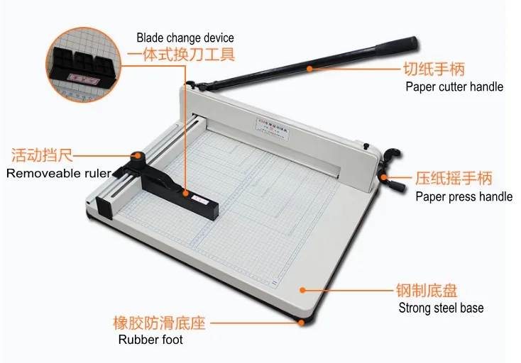 Zware A3 Size Handleiding Stack Paper Cutter Guillotine 40mm Dikte