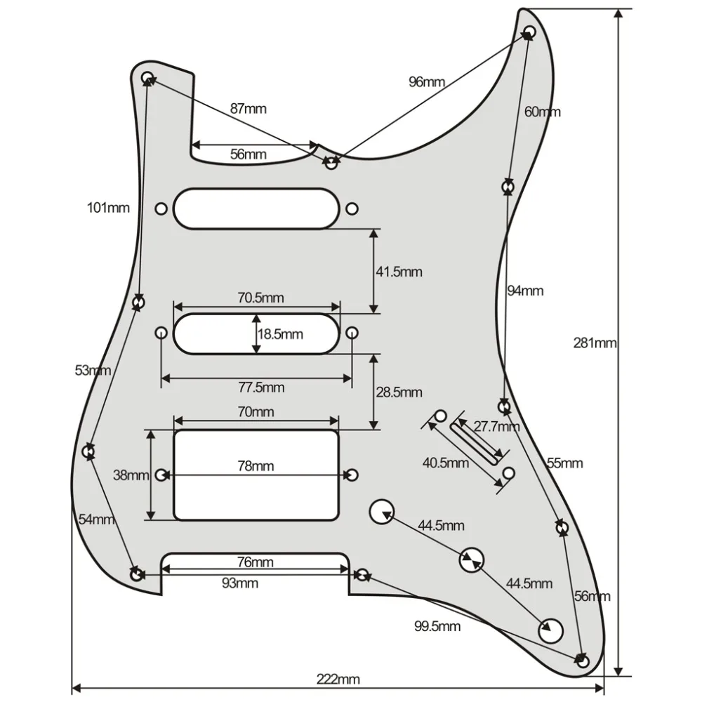 FLEOR Set of 11 Holes ST Electric Guitar Pickguard SSH HSS Guitar Back Plate & Screws Guitar Parts,8 Colors Choose