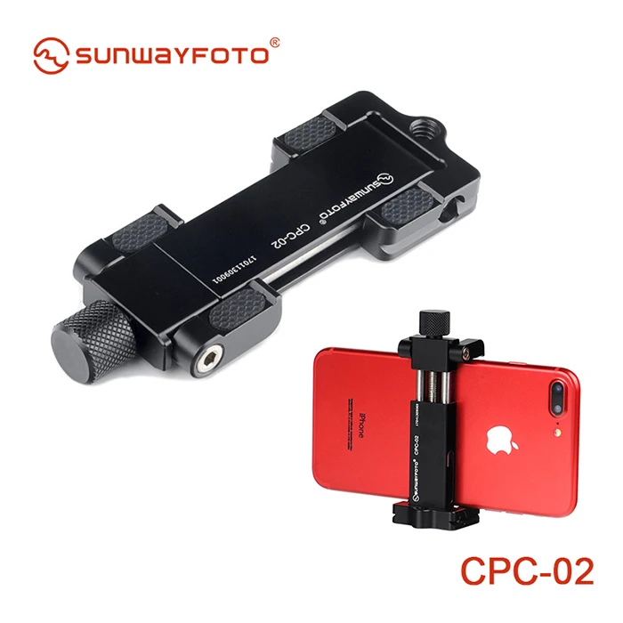 SUNWAYFOTO CPC-02 Acessórios para telemóveis Braçadeira e suporte para telemóvel de secretária Suporte de tripé profissional para telemóvel
