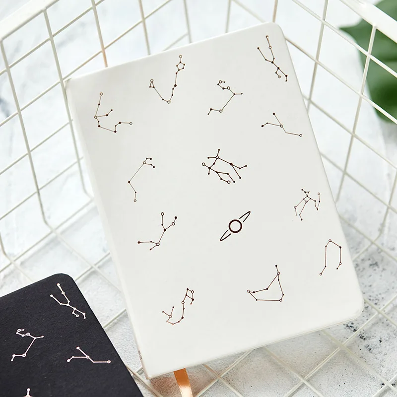Twelve constellations series Notebook Hard copy Black white thickening Notepad Originality Organizer Blank Diary 128 sheets Gift