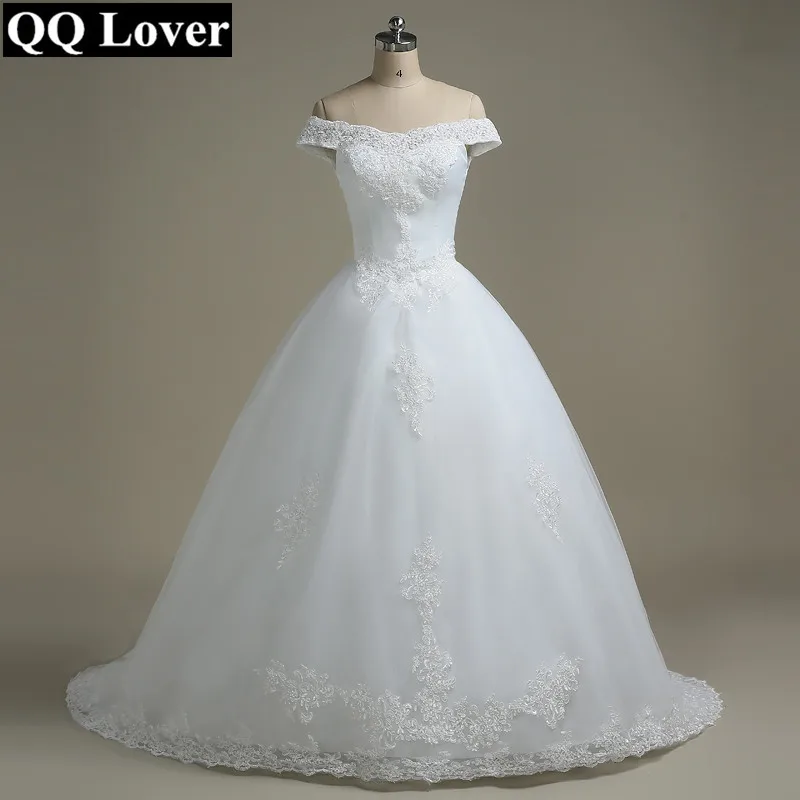 Свадебное платье QQ Lover с открытыми плечами Vestido De Noiva свадебное платье с вырезом лодочкой