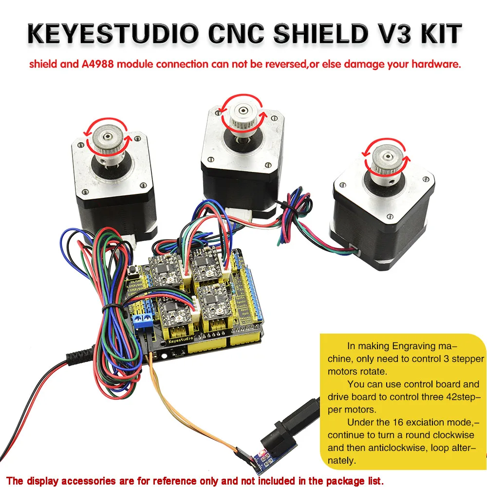 keyestudio CNC shield V3 Engraver for Engraving Machine Programming DIY Board