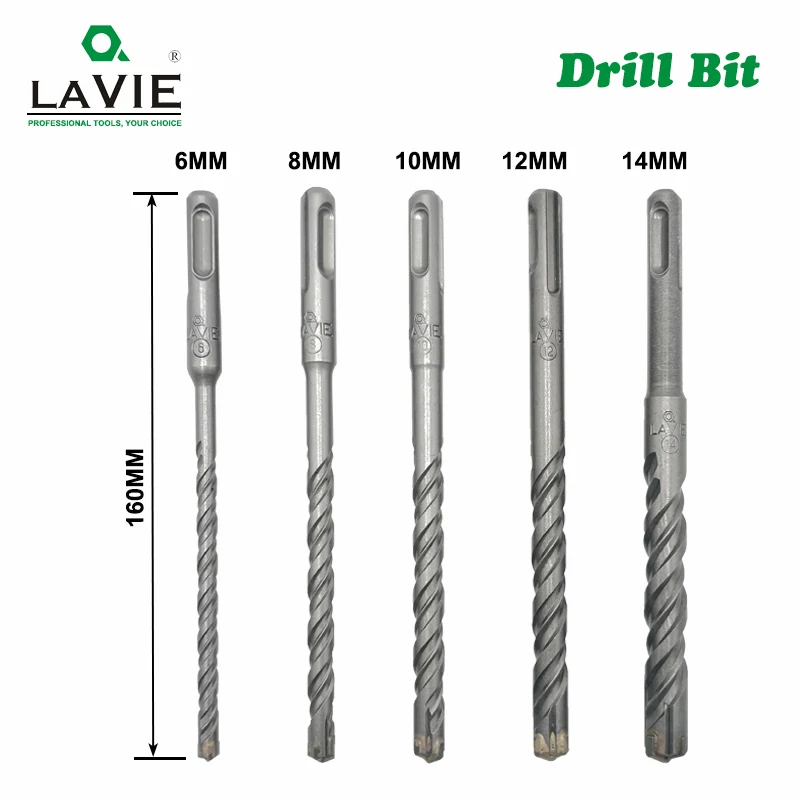 Imagem -02 - Conjunto de Brocas Peças Martelo Elétrico Hss Plus Pontas Cruzadas Cortadores 160 mm para Parede de Concreto Tijolo Alvenaria Brocas mm