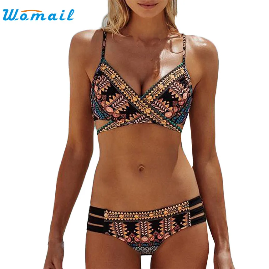 

Premium WOMAIL Bikini 2017 Sexy Print Women Swimwear Swimsuit Push-up Bikinis Sets Summer Bikini Beachwear For Woman Girl Gifts