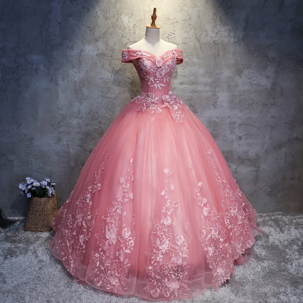 Gardlilac Off the Shoulder Quinceanera sukienki różowe ozdobione koralikami koronkowe aplikacje suknie balowe formalna impreza słodka 16 Aline długa sukienka