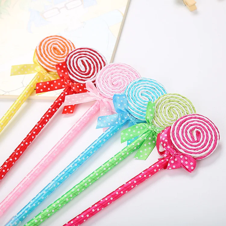 24 Pcs Creative Stationery Ballpoint Pen Cute Cartoon Learning Supplies Fresh Candy Color Medium Oil Pen Kawaii School