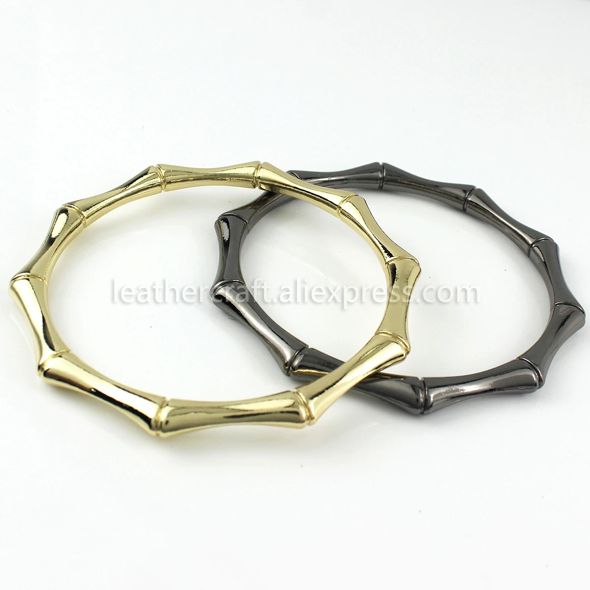 1x Heavy Duty Bamboo O-ring Bag Handle Metal Strap Replacement Handbag Luggage DIY Hardware Accessories 89mm(3-1/2\