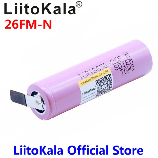 Nowy 100% oryginalny Liitokala 18650 2600 mAh ICR18650-26FM akumulator litowo-jonowy 3.7 V akumulator + DIY ni...