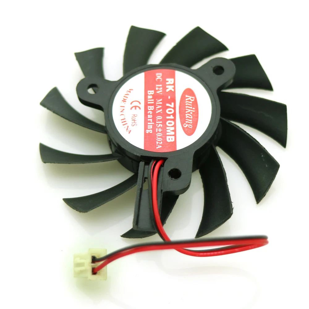 Free Shipping RK-7010MB 12V 0.15A 65mm 2Wire 2Pin VGA Fan For MSI Z240-MD512D5 Z240-MD512M Graphics Card Cooling Fan