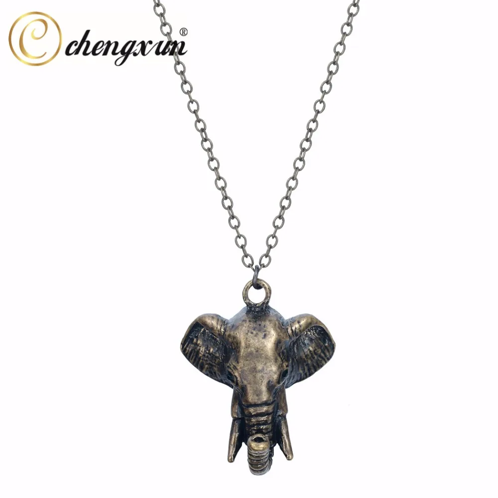 CHENGXUN 2020 Africa Original Elephant Head Necklace Cute Pendant Charm Jewelry Lucky Animal Boho Choker Collier