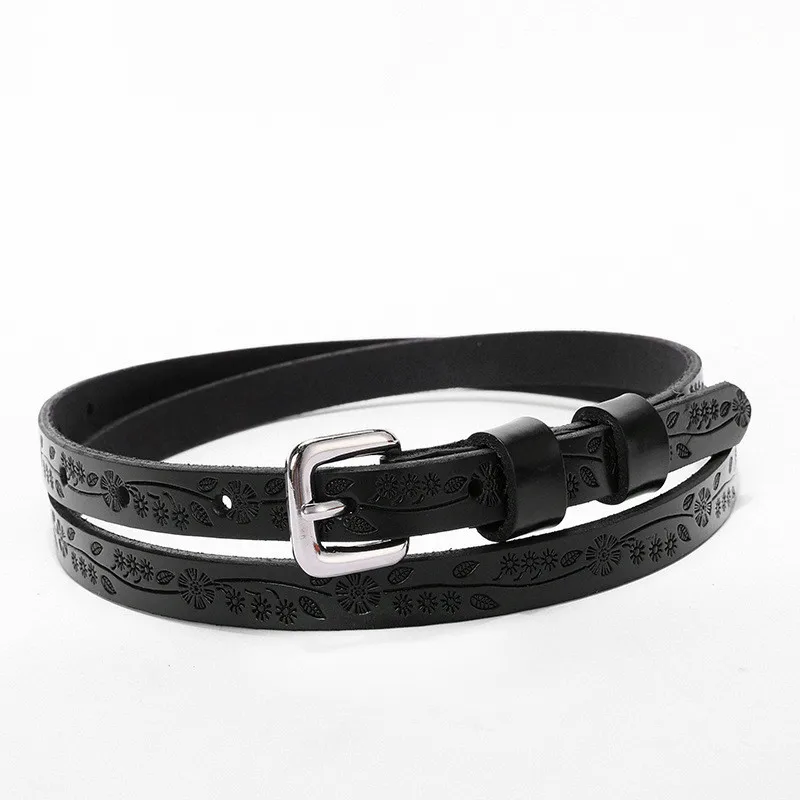 Hot Koeienhuid Riem Voor Vrouwen 1.5 Cm Breedte Riem Mode Casual Vrouwelijke Lederen Waists Band Gouden Vierkante Gesp Kleine riemen