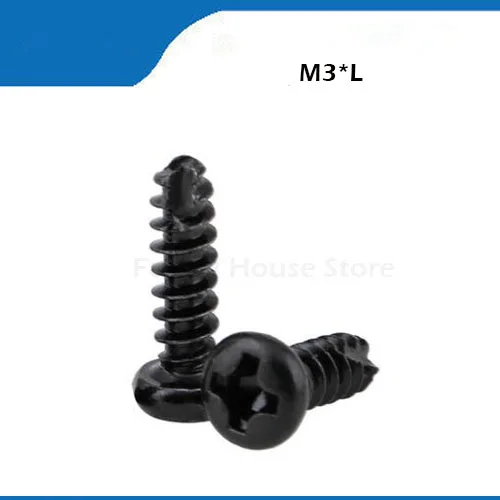 500PCS GB845 Galvanized black micro electronic screw  M3*4/5/6/8/10/12/16 mm cross phillips round pan head self tapping screws