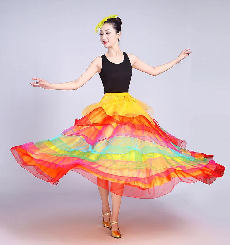 Flamenco Skirt Classic Women's Spanish Dance Costume Gypsies Flamenco Dress