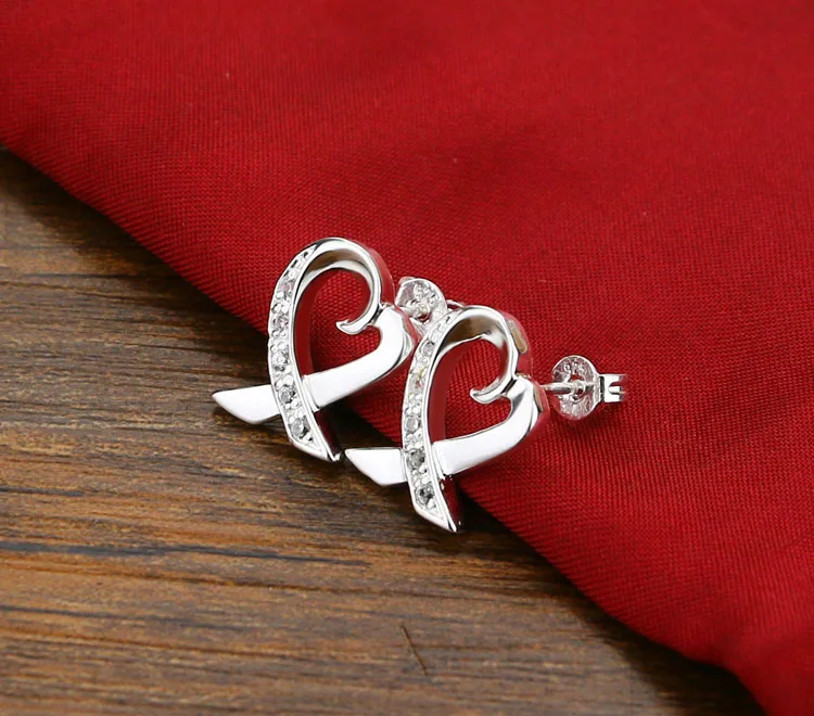 Solid Sterling Silver Earrings Fashion Ladies attractive lady stare Solid 925 silver not allergy sterling silver jewelry