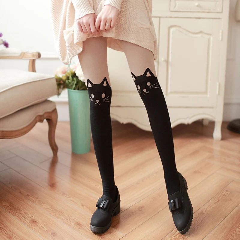 New Sexy Stockings Women Cute Cat Tail Leggings Female Catoon Stocking Sexy Sheer Pantyhose Stockings Long Sexy Stocking