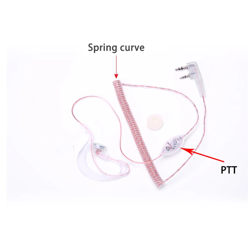 Przezroczysta wtyczka słuchawek teleskopowych K dla Kenwood Baofeng BF-UV5R,888S,Puxing,Quansheng,Wouxun itp. walkie talkie