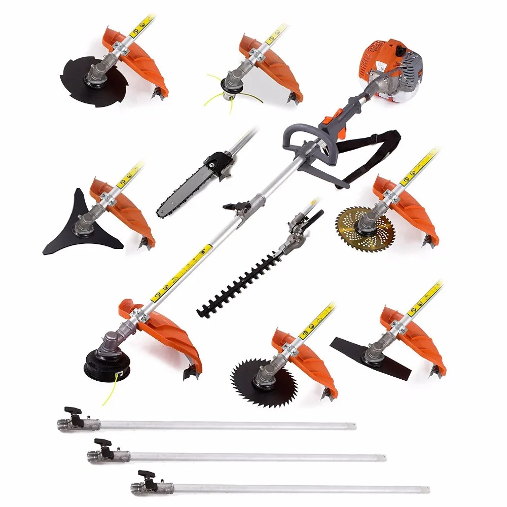 Multifunctional 52cc engine 12 in 1 Petrol Hedge Trimmer Chainsaw brushcutter pruner stimmer