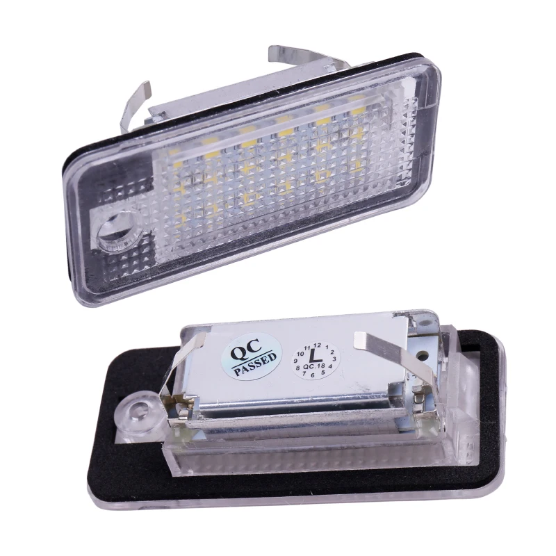 2PCS 12V License Plate Light For Audi A3 S3 A4 S4 B6 B7 A6 C6 S6 A8 S8 RS4 RS6 Q7 CANBUS Beetle Xenon Led Number License Light