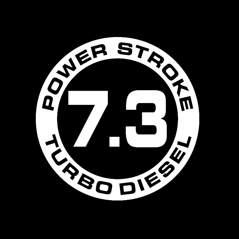 YJZT 12.9CM*12.9CM 7.3 POWER STROKE TURBO DIESEL Vinyl Decal Car Sticker Black/Silver C3-0880