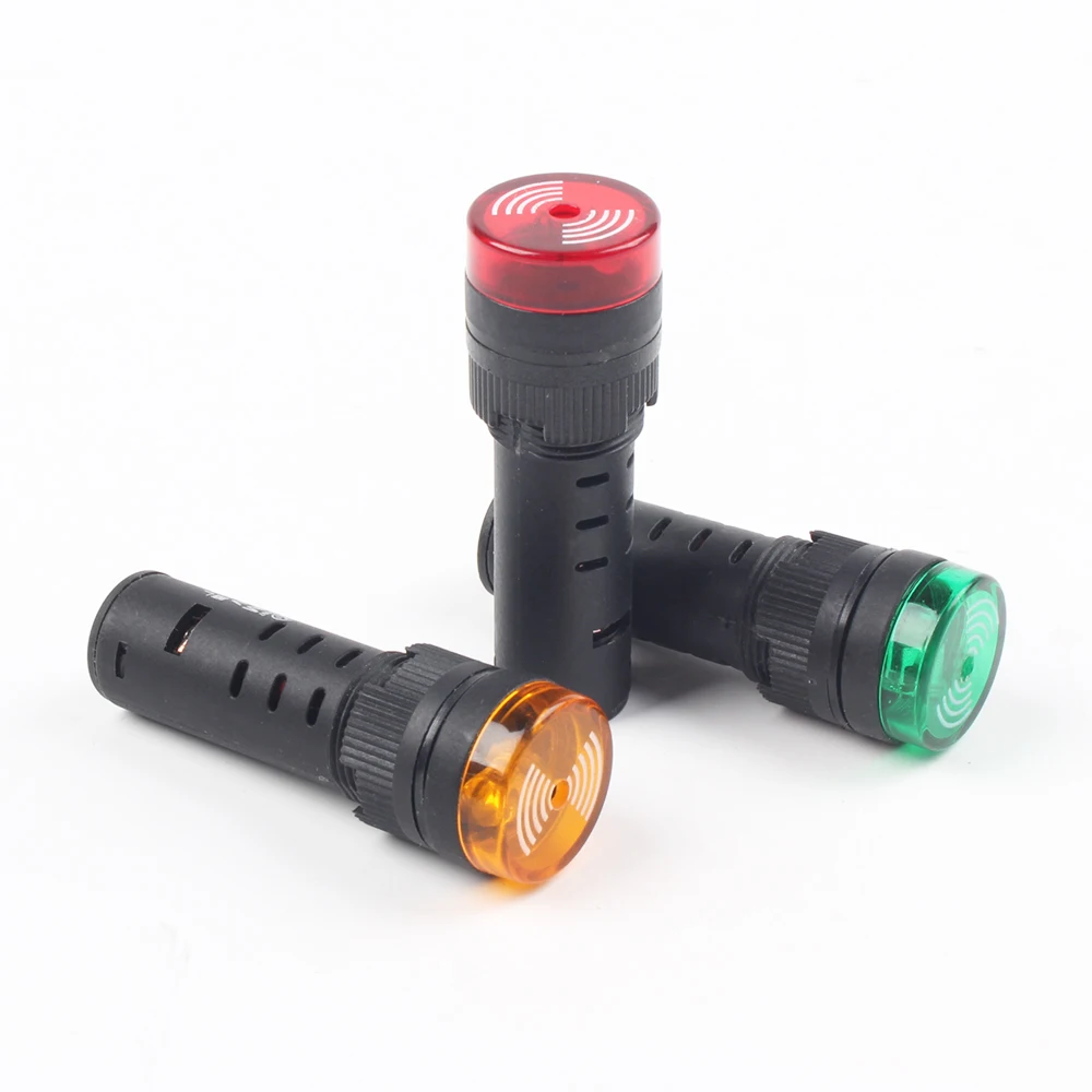 Signal lumineux lumineux en plastique, indicateur rouge et vert, 16mm, 12V, 24V, AD16-16SM V, 110V, 1 pièce, 220