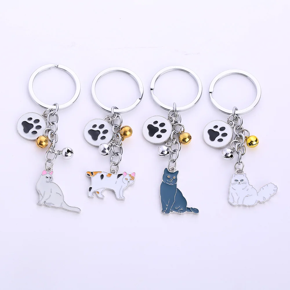 Keychain New Lovely Cat pet Charm keyring Cute Animal Fashion Jewelry For Women Car Bag Accessories Pet lovers gifts