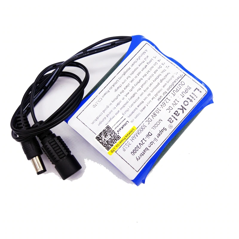 Liitokala New 12V 3000mAh lithium ion 12V 3Ah camera camera battery + 12.6V 1A charger eu / us plug