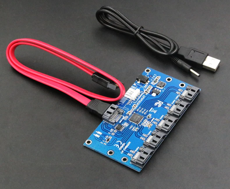 Tarjeta elevadora de disco duro SATA 1 a 5, Multiplicador de puertos, compatible con tarjeta de expansión SATA3.0