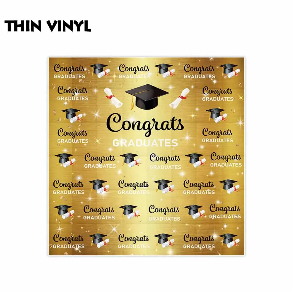 خلفيات Funnytree للتصوير الفوتوغرافي استوديو حفلة التخرج التوقيع الذهبي الجدار تألق البكالوريوس قبعات خلفية كشك الصور