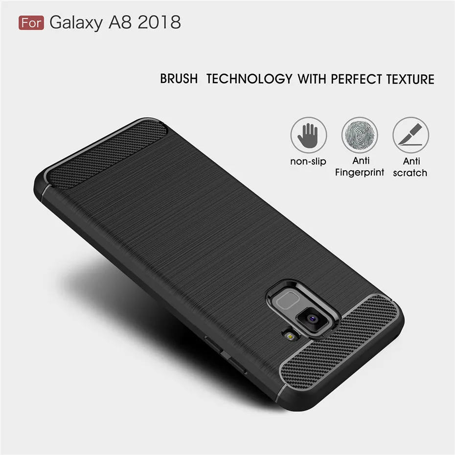 For Samsung Galaxy A8 2018 Case A530F A8 Silicon Carbon Fiber TPU Soft Silicone Case For Samsung Galaxy A8 Plus 2018 A730F Cover