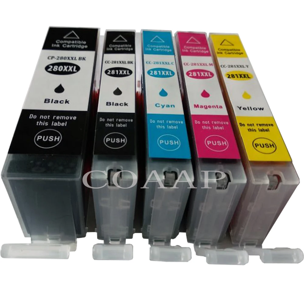 5 Pack ink cartridge compatible for canon pgi280 cli281 Pixma TS8120 TS9120 TR7520 TS6120 Printer