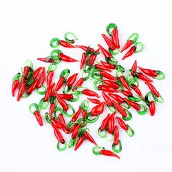 QianBei-Red Murano Glass Pepper Loose Beads, Fashion Jewelry, Pendant Necklace, Bracelets, Gift, Bulk, 100Pcs