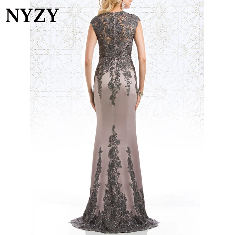 NYZY M203 – robe de soirée de mariage, tenue de soirée en cristal, sirène, robe formelle pour femmes, longues robes en dentelle pour mère de la mariée et du marié