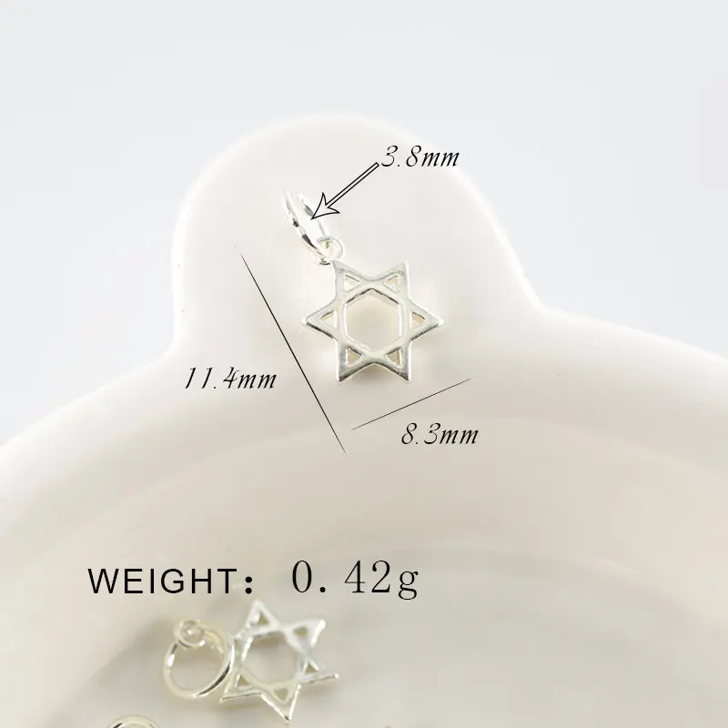 1PCS 925 Sterling Silver Radiation Star Pendant Real Silver Charms for Jewelry Making Necklace Bracelet DIY, Jewelry Findings