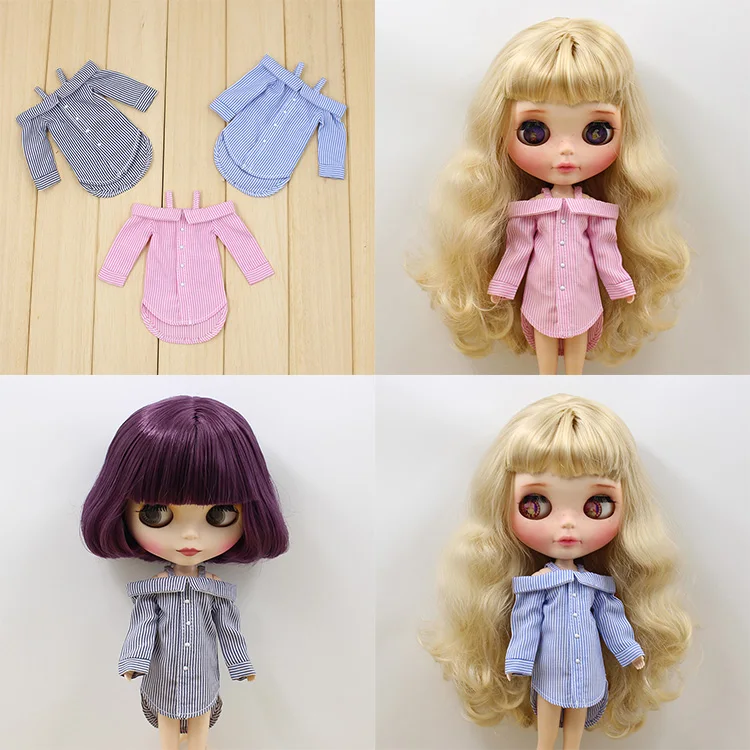 Outfits for Blyth doll Over size Streak T-shirt for the 12 inch doll  cute dressing