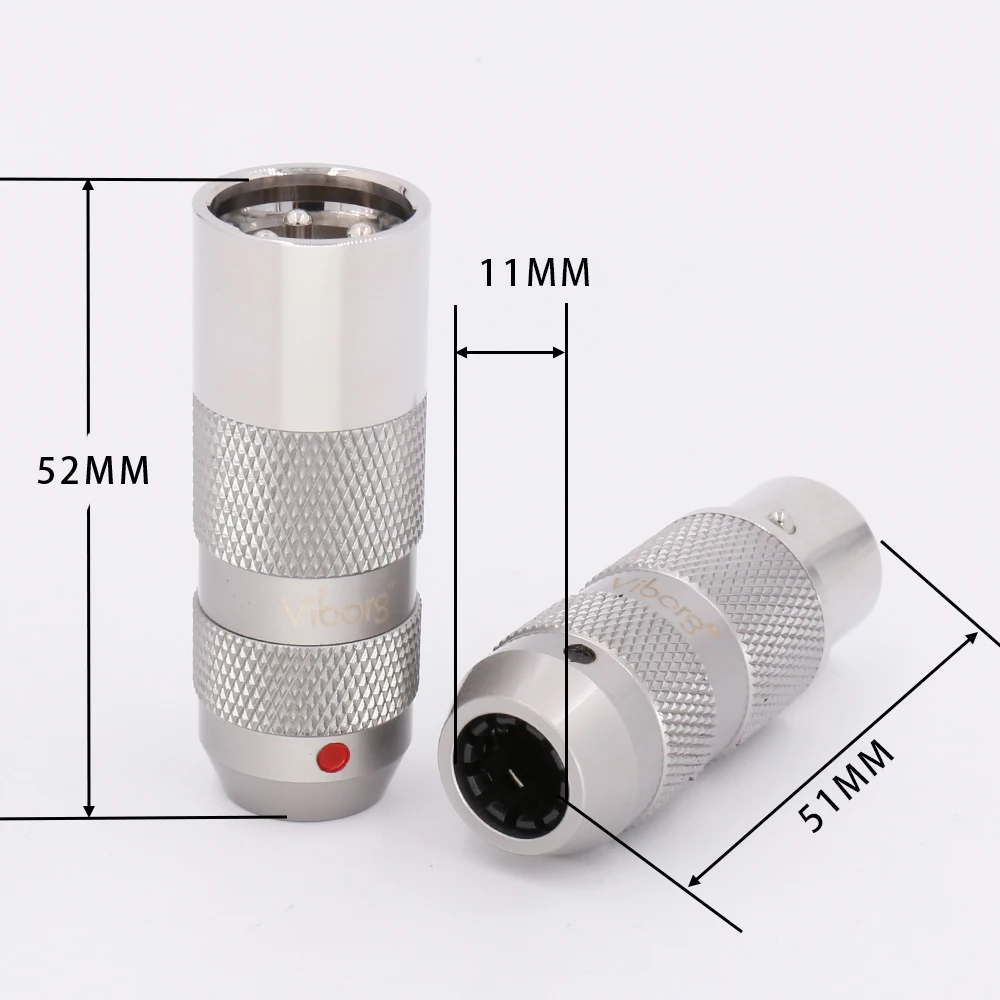 Viborg-micrófono chapado en rodio de cobre puro, 3 pines, macho, hembra, adaptador de conector de Cable de Audio XLR