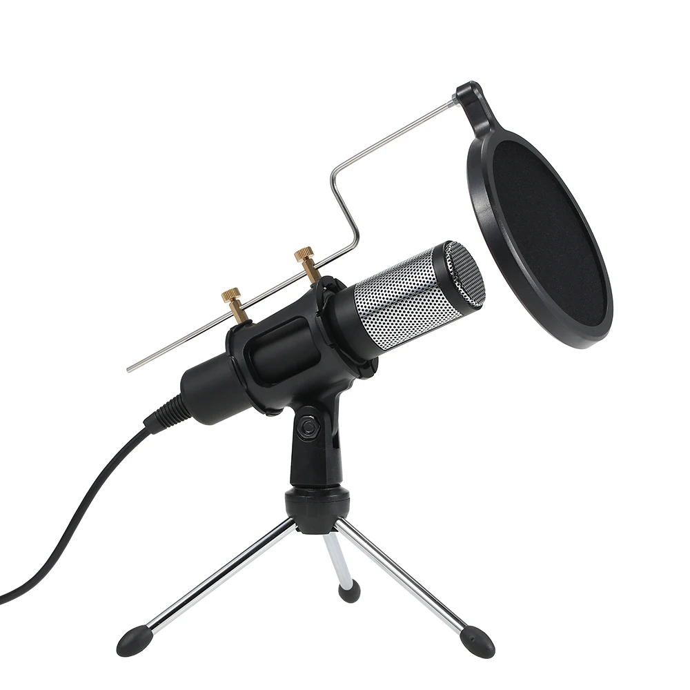 Professional Condenser Microphone MikrofonStudio Recording Mic Microphones with Mini MIC Stand for iPhone Laptop PC Tablet