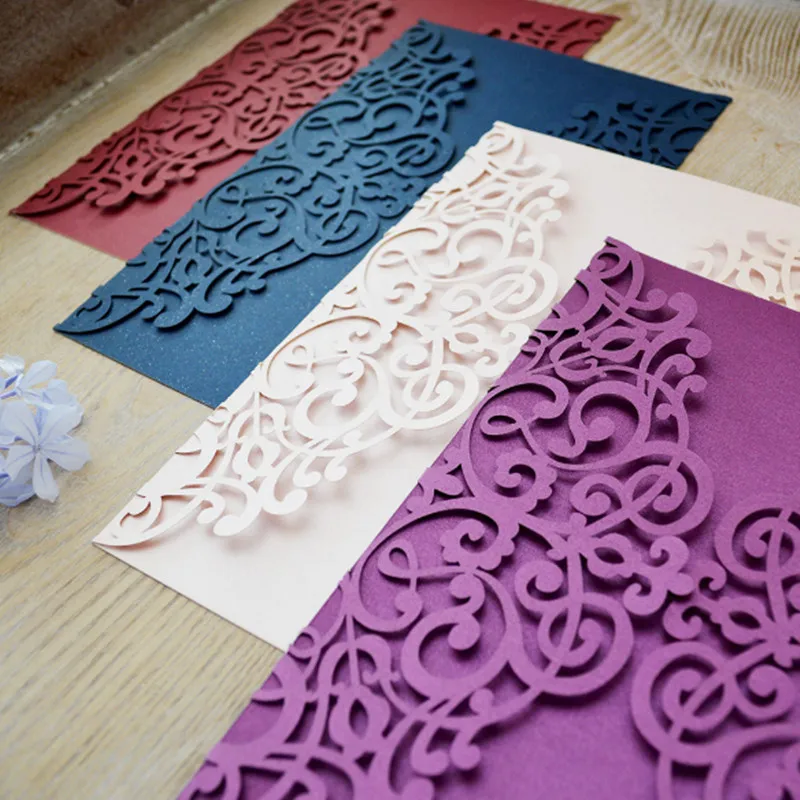 Elegant weeding invitation laser cut floral party invites 100pcs