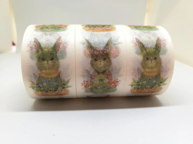 2.5cm Cute rabbit Washi Tape adhesive tape  DIY decoration Scrapbooking Sticker Label Masking Tape School Office Supply