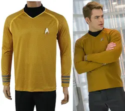 Startreks Costumes Cosplay ST Captain Kirk Gold Adult Men Cosplay Costumes For Halloween