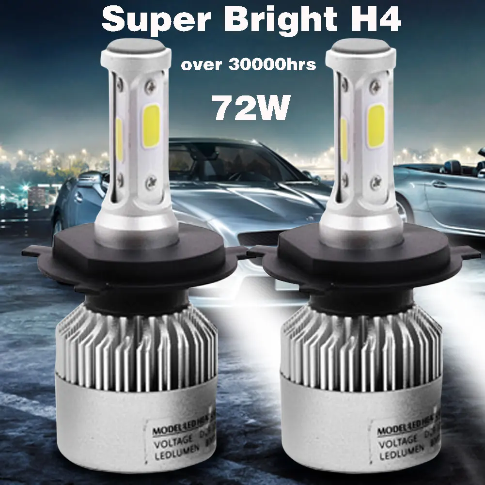 COB LED Headlight Bulbs 2pcs COB  9005 9006 LED Headlight Fog Light Lamp Bulb 6500K 72W 8000LM F5