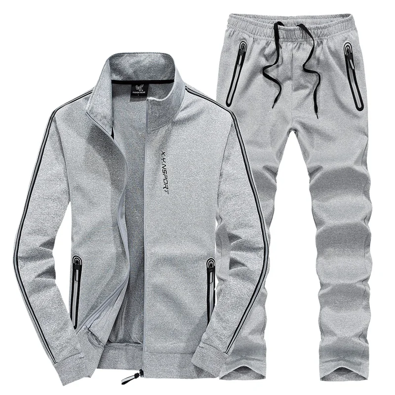 Sportswear Set Men Loose Plus Size Sport Suit Windproof Mens Gym Clothing 2018 New Warm Fitness Tracksuit Jogger Running Sets