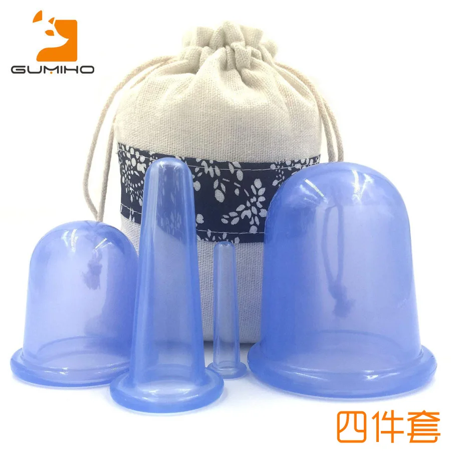 4pcs/lot Vacuum Silicone Cupping Moisture Absorber Anti Cellulite Suction Cup Massage Cans Chinese Cupping Therapy Cans